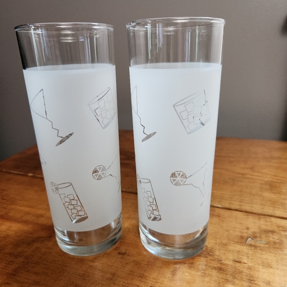 Set Of 2 Brandy Presidente Mezcia Contigo Frosted Bar Glasses - Picture 2 of 10